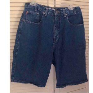 Vintage 90a Bugle Boys Hi Rise Red Tag Denim Shorts 33W
